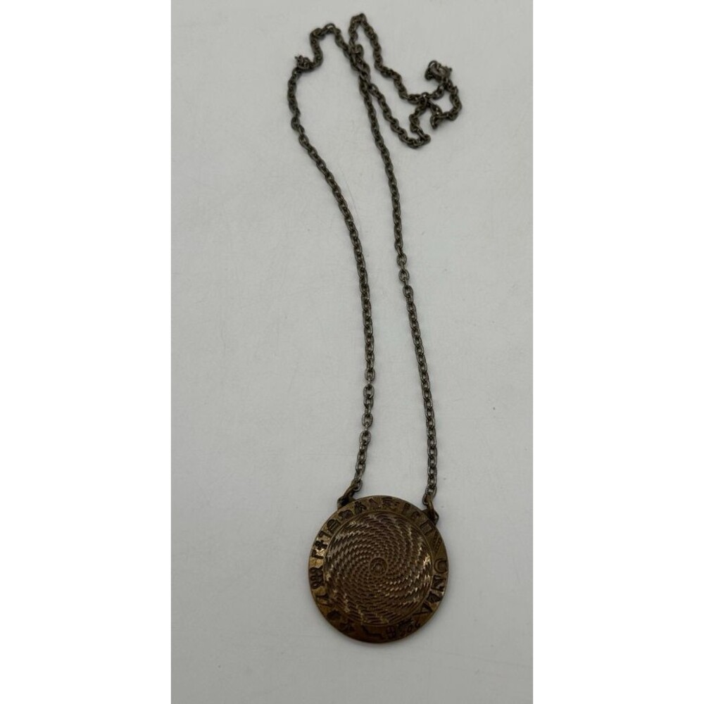 Vtg 1976 Pat Flanagan Sensor Medallion II Necklace HSN Experimental Hieroglyphic